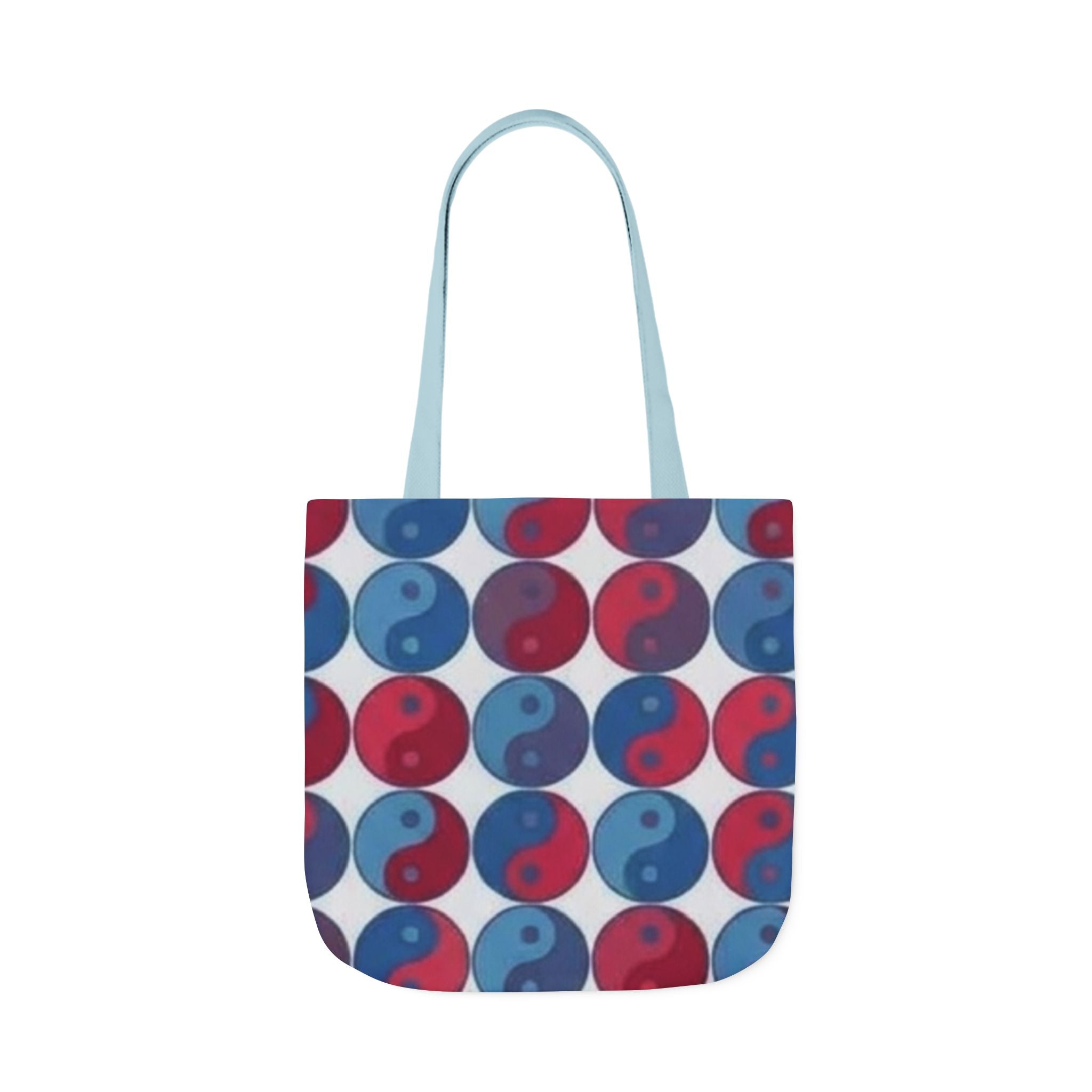 Yin Yang Pattern Canvas Tote — Red & Blue Reversible Symbol Beach Bag