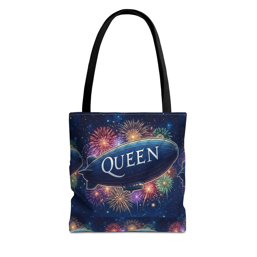 Queen Airship Tote Bag — Fireworks Band Logo Music Fan Tote
