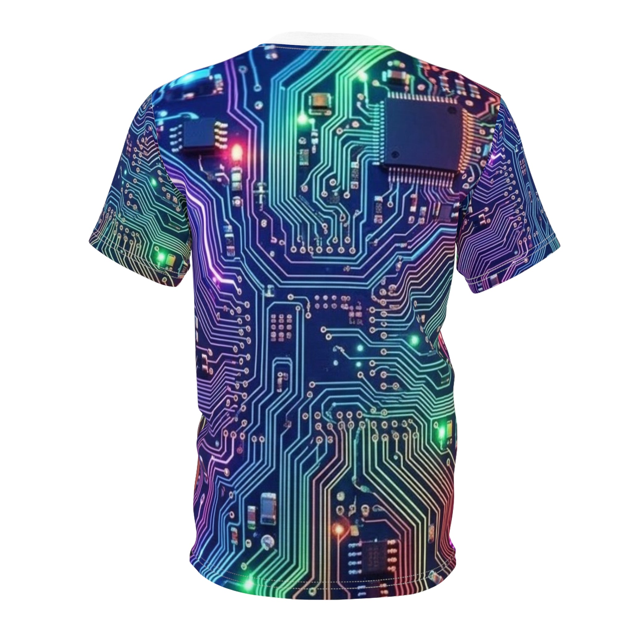 Circuit Board Tech Tee — Neon PCB All-Over Print Shirt Printify