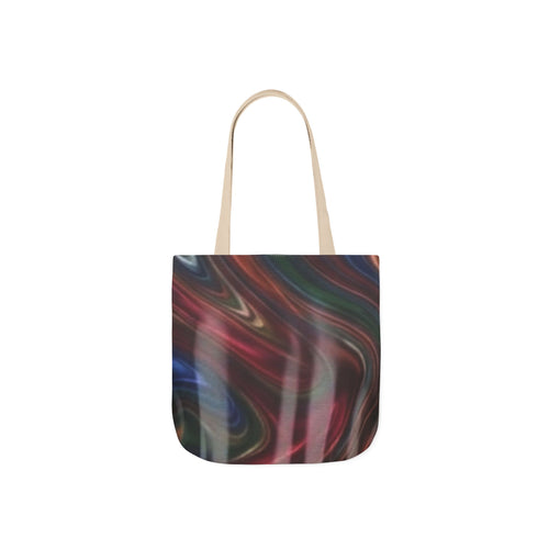 Abstract Swirl Canvas Tote Bag — Colorful Marbled Grocery & Market Tote Printify