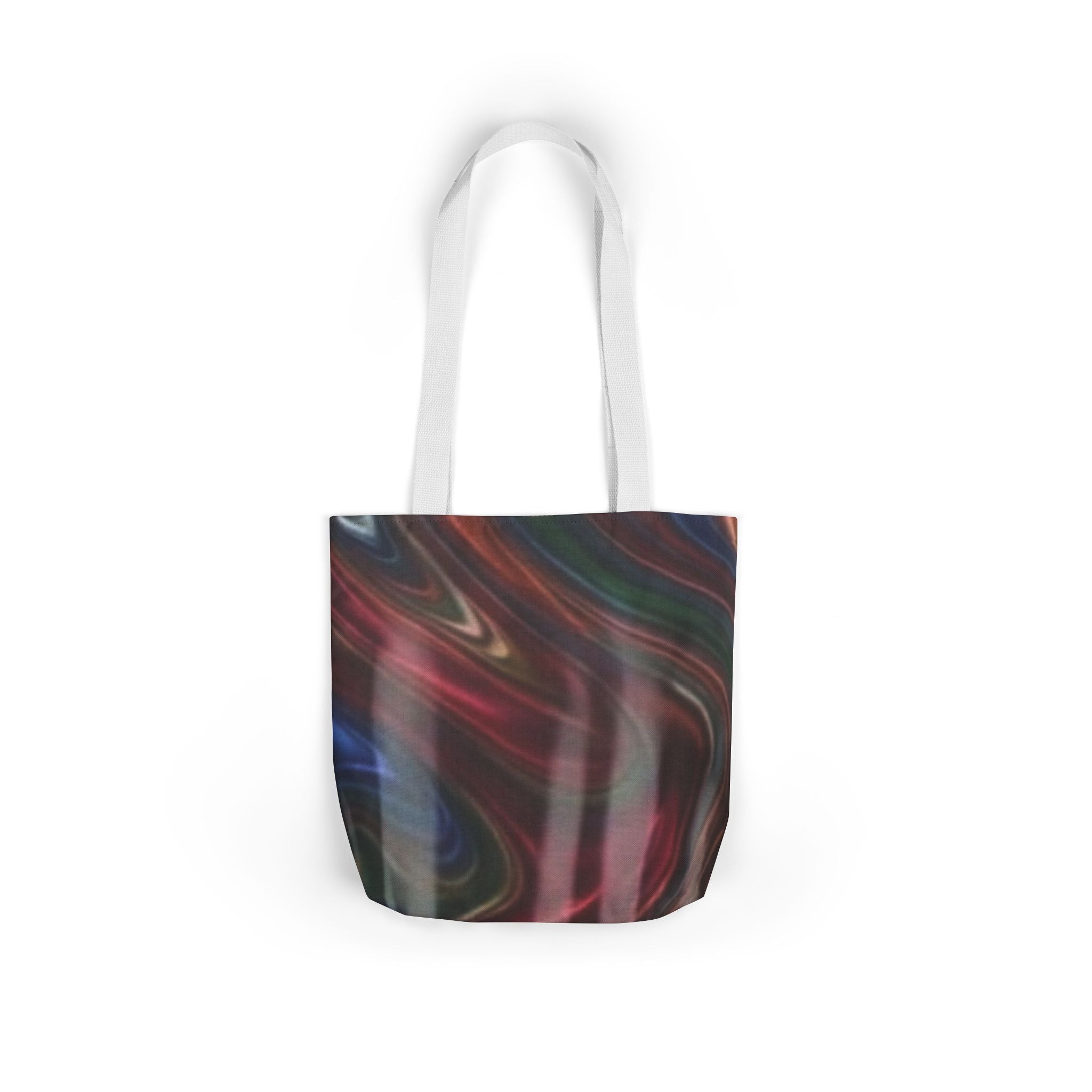 Abstract Swirl Canvas Tote Bag — Colorful Marbled Grocery & Market Tote