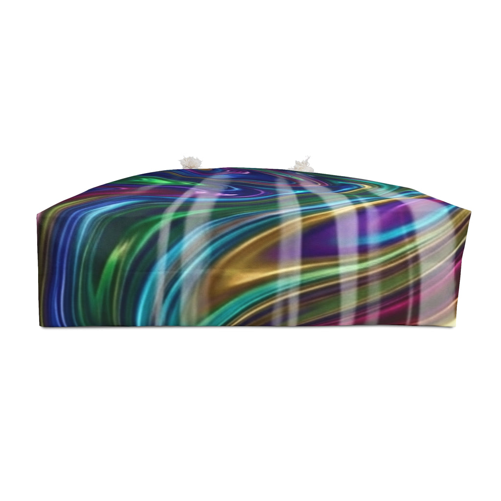 Abstract Swirl Weekender Bag — Colorful Marble Travel Tote