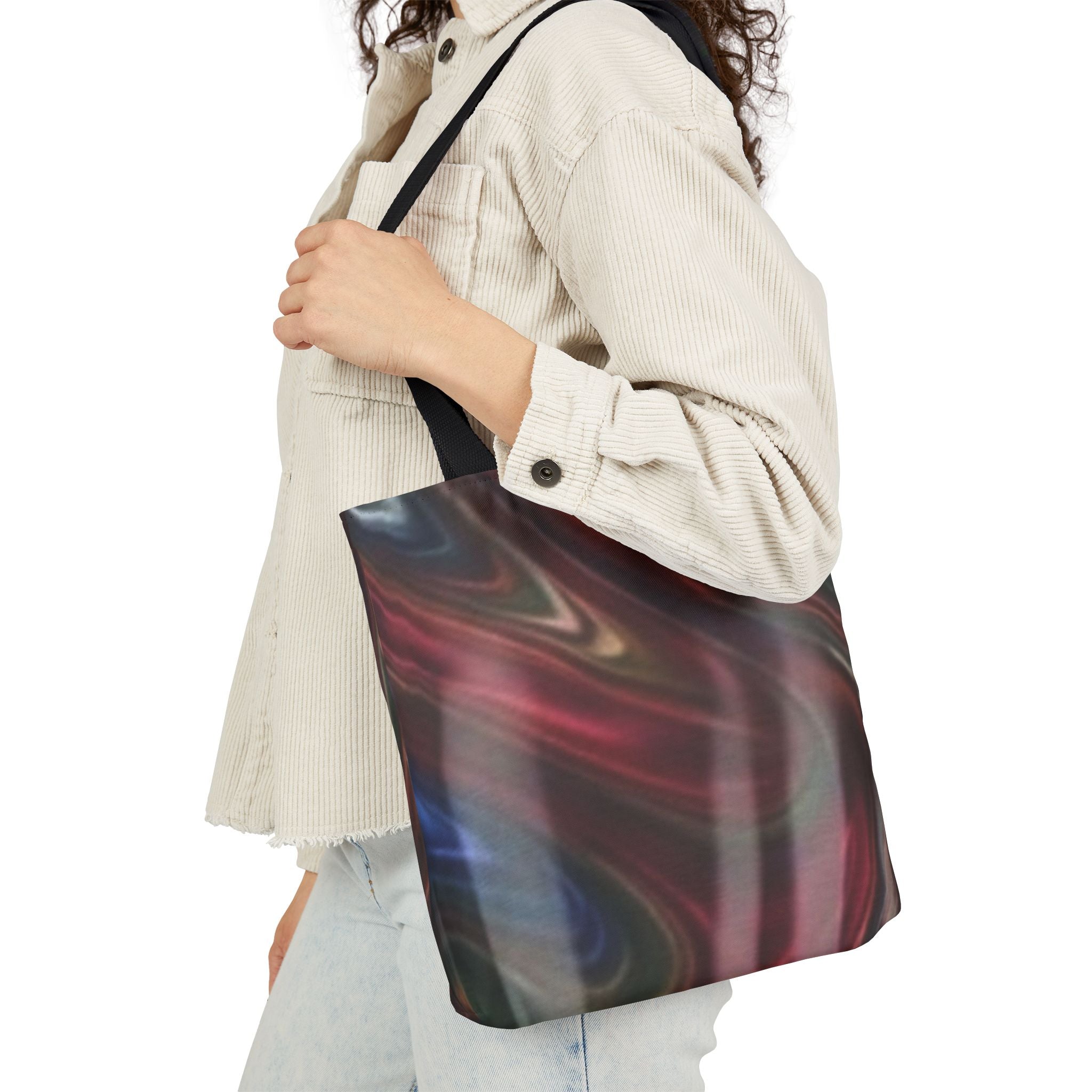 Abstract Swirl Canvas Tote Bag — Colorful Marbled Grocery & Market Tote