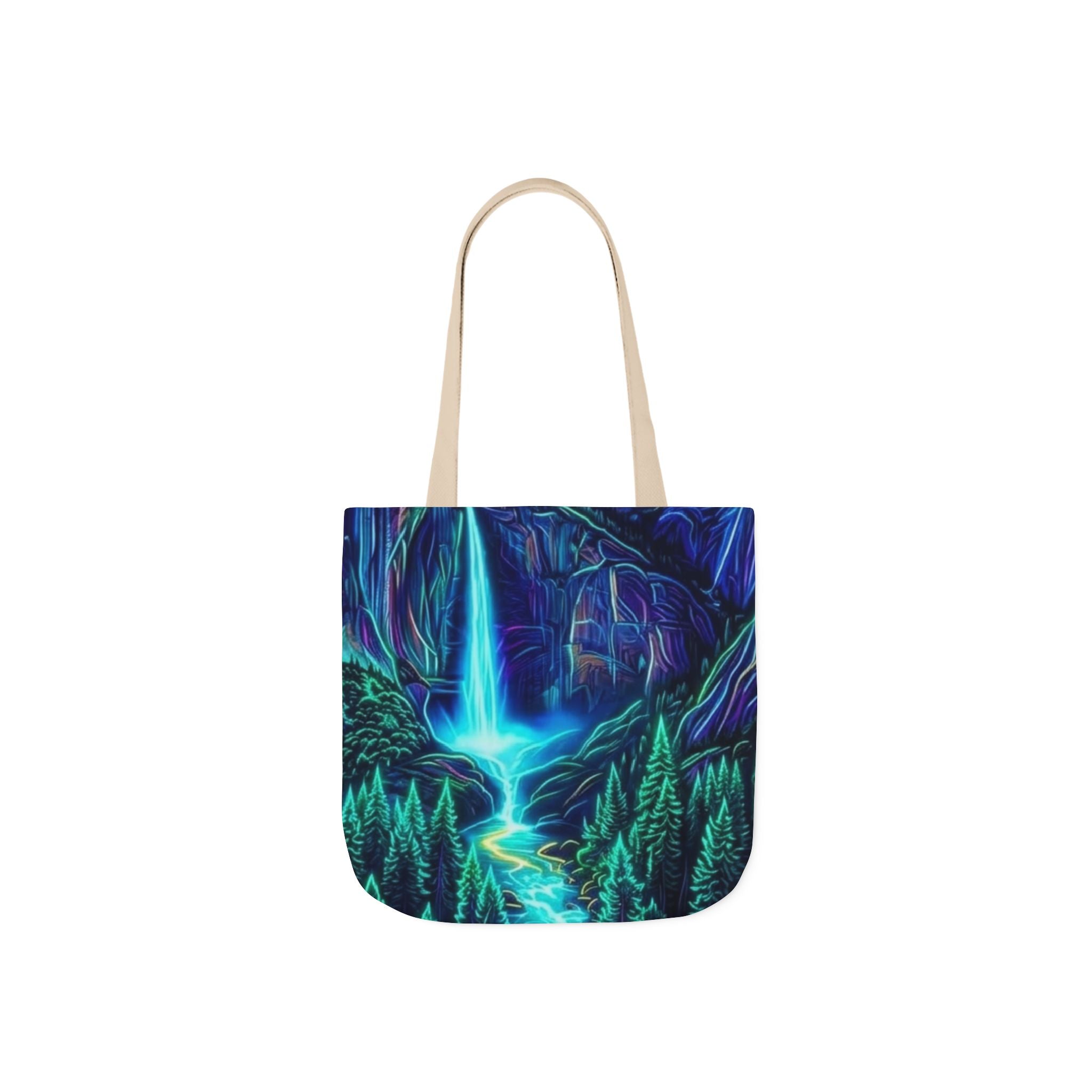 Yosemite Neon Mountains Canvas Tote